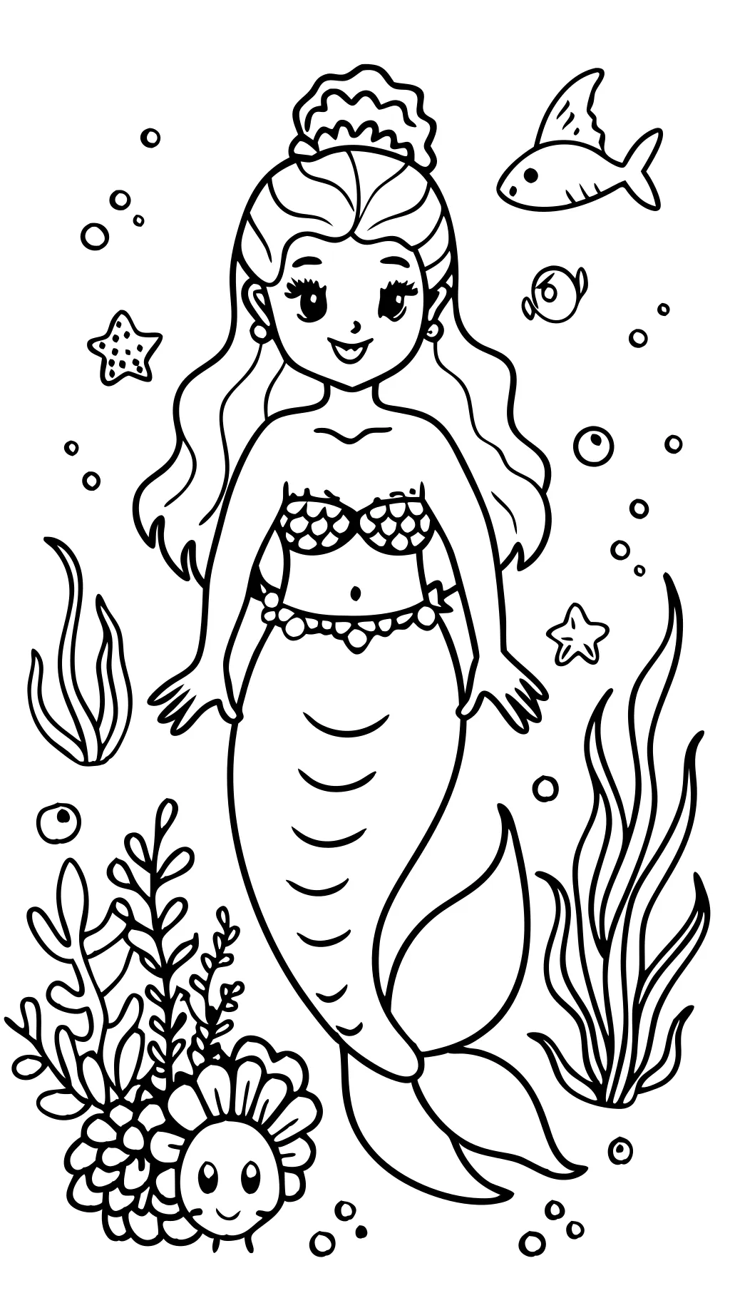 coloriages de belle sirène enchantée